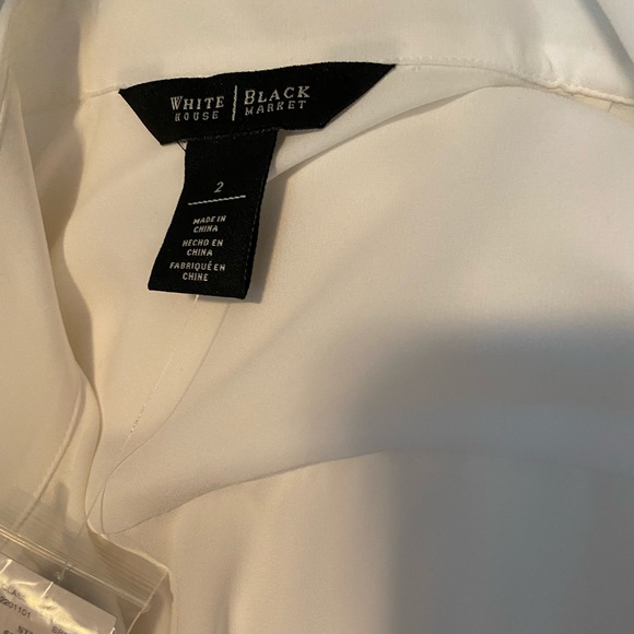 WHBM blouse long sleeve New Ecru Size 2 -NWT - Picture 8 of 8